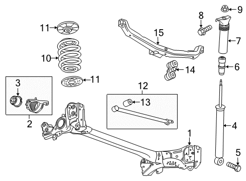 2018 Chevrolet Cruze Rear Axle, Suspension Components Axle Beam Bolt Diagram for 42699695