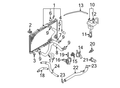 2004 Mitsubishi Eclipse Senders Housing-THERMOSTAT Diagram for MD365878