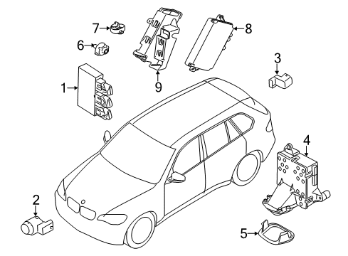 2008 BMW X6 Electrical Components Holder Diagram for 61359199466