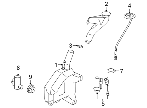 2010 Acura RL Wiper & Washer Components Hose Set, Washer (Coo) Diagram for 76805-SJA-305