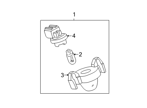 2000 Toyota Tundra License Lamps Socket Diagram for 81275-04010