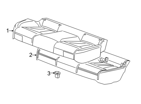 2019 Buick LaCrosse Rear Seat Components Seat Cushion Pad Diagram for 26244736