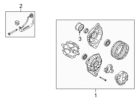 2011 Kia Soul Alternator Bracket-Generator Diagram for 374602B056