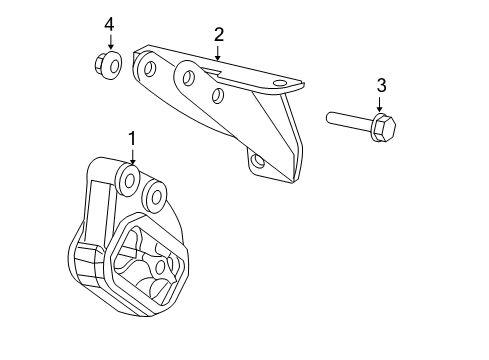 2004 Dodge Ram 1500 Engine & Trans Mounting Bracket-Engine Mount Diagram for 5037423AB