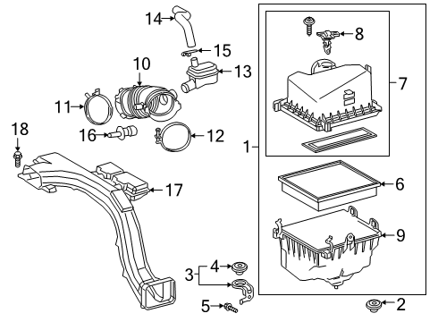 2021 Toyota RAV4 Filters Bracket, Air Cleaner Diagram for 17119-F0010