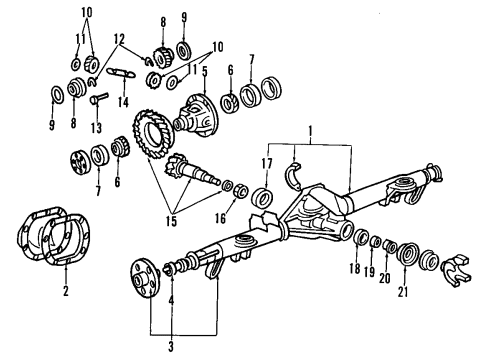 2008 Ford Mustang Rear Axle, Differential, Propeller Shaft Axle Shaft Assembly Diagram for 5R3Z-4234-D