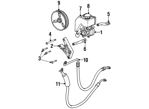 2001 Saturn SC2 P/S Pump & Hoses, Steering Gear & Linkage Hose Asm, P/S Gear Om Diagram for 21013040