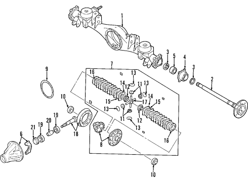 1997 Infiniti QX4 Rear Axle, Differential, Propeller Shaft Plate Friction Diagram for 38432-C6001