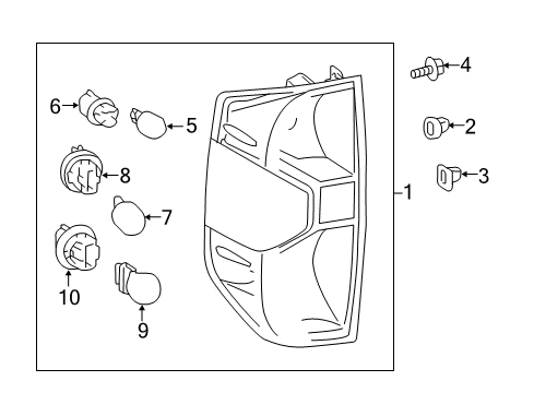 2018 Toyota Tundra Bulbs Combo Lamp Assembly Diagram for 81550-0C101