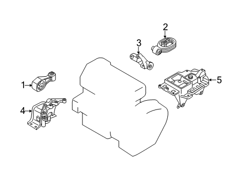 2017 Nissan Juke Engine & Trans Mounting Engine Mounting Insulator , Right Diagram for 11210-3PT0A