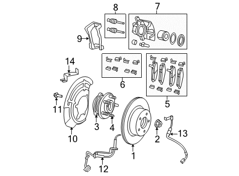 2013 Jeep Wrangler Anti-Lock Brakes Sensor-Wheel Speed Diagram for 52125003AD