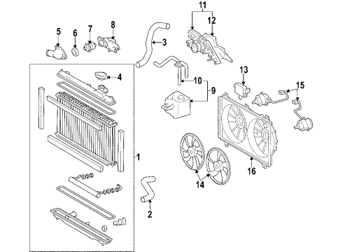 2006 Lexus GS430 Cooling System, Radiator, Water Pump, Cooling Fan Fan Diagram for 16361-31070