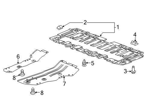 2019 Chevrolet Cruze Splash Shields Lower Shield Diagram for 84063312