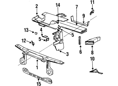 1992 BMW 325i Radiator Support Rubber Seal Diagram for 13711735858