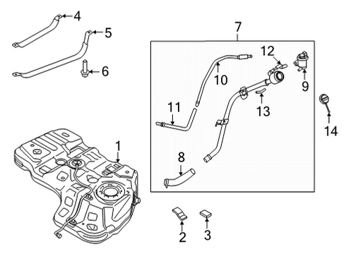 2021 Kia Sorento Fuel Supply Band Assembly-Fuel Tank Diagram for 31211P2000