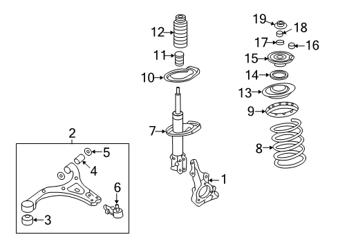 2007 Hyundai Entourage Front Suspension Components, Lower Control Arm, Stabilizer Bar Insulator Assembly-Strut Diagram for 546104D000