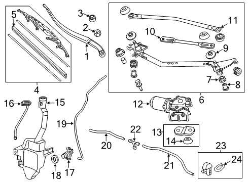 2015 Honda Odyssey Wiper & Washer Components Blade, Windshield Wiper (550MM) (Passenger Side) Diagram for 76630-TK8-A03