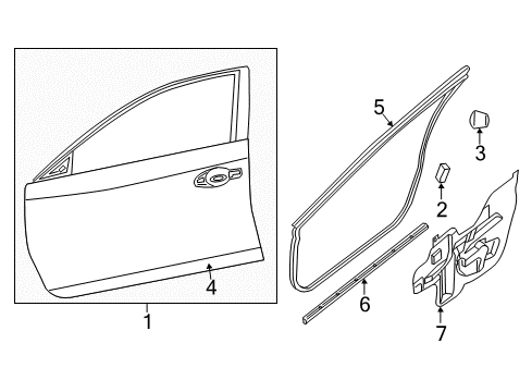 2017 Nissan Altima Front Door Seal-Front Door Parting, RH Diagram for 80838-3TA0B