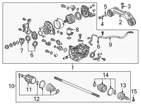 2019 Honda CR-V Axle & Differential - Rear Boot Set, Outboard Diagram for 42018-T6B-J02
