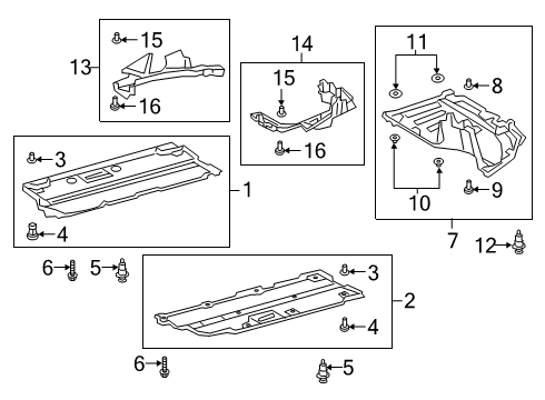 2020 Toyota Corolla Under Cover & Splash Shields Rear Cover Diagram for 58390-12010