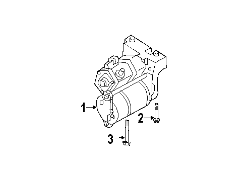 2003 Isuzu Axiom Starter Bolt Bracket Fix Diagram for 0-28151-080-0