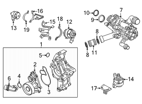 2020 BMW X6 Water Pump SUPPORT Diagram for 11518482297