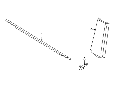 2022 Ford Bronco Exterior Trim - Front Door Applique Bolt Diagram for -W721331-S450B