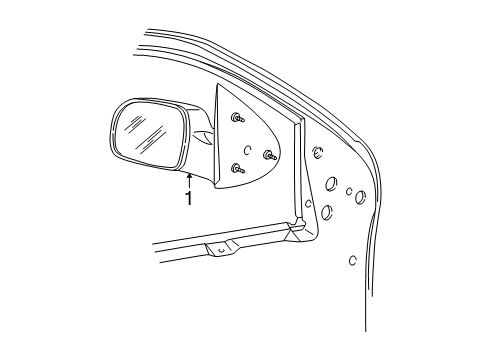 2007 Ford Freestar Outside Mirrors Mirror Assembly Diagram for 6F2Z-17682-CA