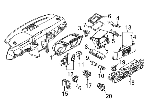 2006 BMW M5 Cluster & Switches Reinforcement Plate, Interior Diagram for 62306936871