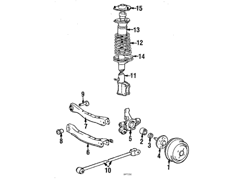 1984 Toyota Corolla Rear Brakes Spindle Diagram for 42301-12110