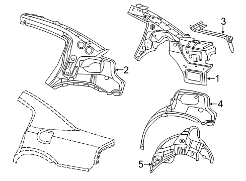 2011 Dodge Charger Inner Structure - Quarter Panel Panel-Body Side Aperture Inner Diagram for 68096296AJ