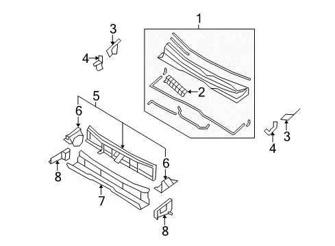 2008 Hyundai Accent Cowl Pad Assembly-Isolation Dash Panel Diagram for 84120-1E000