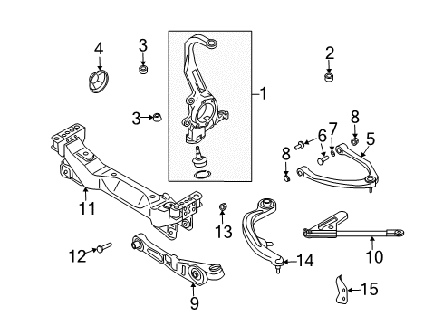 2003 Nissan 350Z Front Suspension, Lower Control Arm, Upper Control Arm, Stabilizer Bar, Suspension Components Stay Assy-Compression Rod, RH Diagram for 544C4-CD000