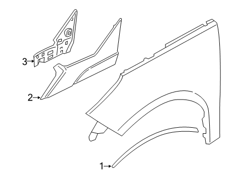 2020 BMW i3 Exterior Trim - Fender Cover, Column A Left Diagram for 51137453547