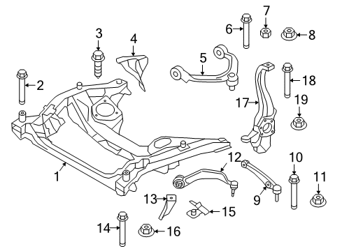 2022 BMW 540i Front Suspension Components Bottom Rubber Mount Wishbone, Right Diagram for 31106861178