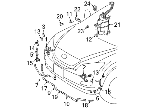 2007 Lexus RX350 Headlamp Washers/Wipers Jar, Washer, A Diagram for 85315-48060