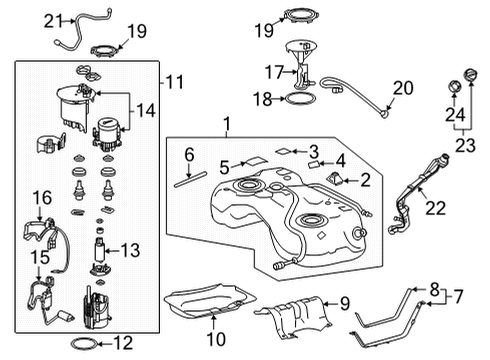 2022 Lexus NX350 Fuel System Components TUBE SUB-ASSY, FUEL Diagram for 77016-78020