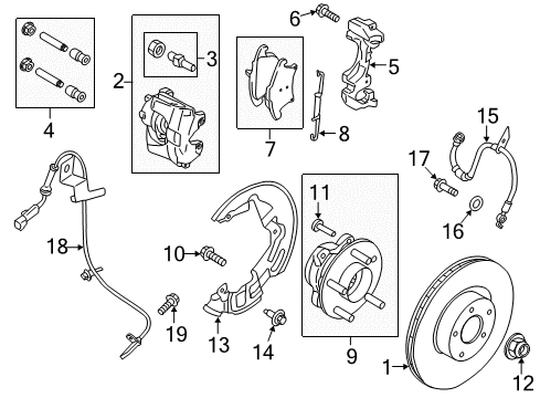 2019 Ford Fusion Anti-Lock Brakes ABS Pump Assembly Diagram for KG9Z-2C215-B