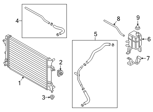 2022 Hyundai Kona Electric Radiator & Components Reservoir Tank Diagram for 25431-J2000