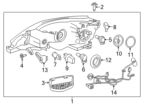 2016 Nissan Sentra Bulbs Clip Diagram for 62229-3YU0A