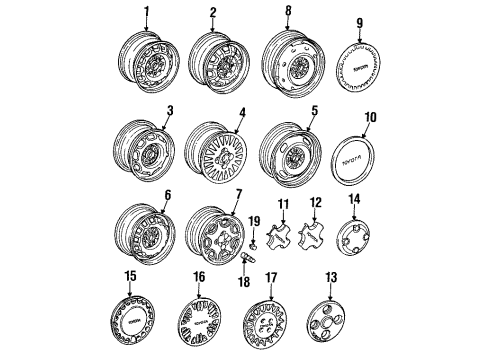 1990 Toyota Corolla Wheels Wheel, Disc Diagram for 42611-20410-03