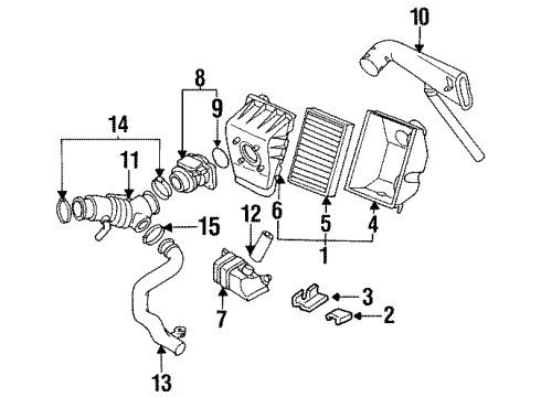 1996 Nissan Quest Powertrain Control Mass Air Flow Sensor Diagram for 22680-1B000