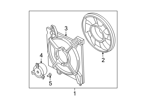 2007 Hyundai Tiburon Cooling System, Radiator, Water Pump, Cooling Fan Blower Assembly Diagram for 25380-2C600