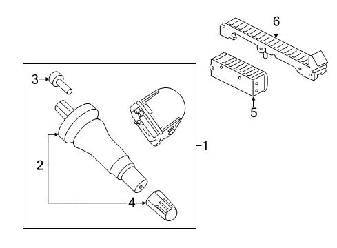 2020 Ford F-250 Super Duty Tire Pressure Monitoring Tire Pressure Sensor Diagram for FR3Z-1A189-B