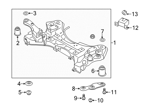 2017 Hyundai Santa Fe Sport Suspension Mounting - Front Bolt Diagram for 55448-1U100