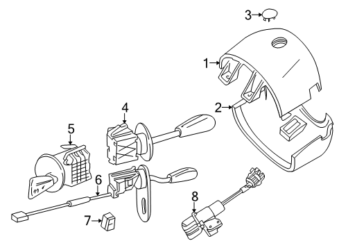 2001 BMW Z8 Shroud, Switches & Levers Ignition Switch Diagram for 61328380141