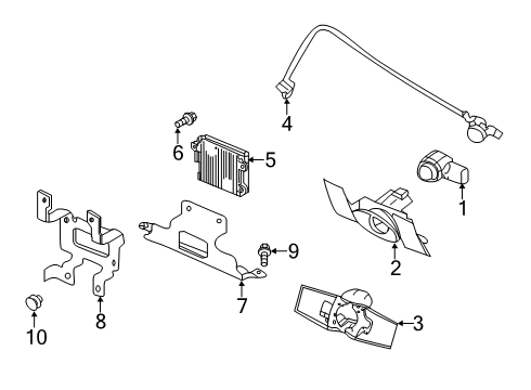 2019 Infiniti QX50 Electrical Components - Front Bumper Distance Sensor Assembly Diagram for 28438-5NA0B