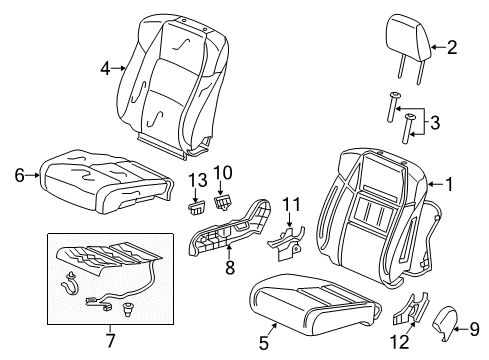 2018 Acura ILX Passenger Seat Components Cover, Passenger Side Reclining (Inner) (Sandstorm) Diagram for 81247-T2F-A01ZG