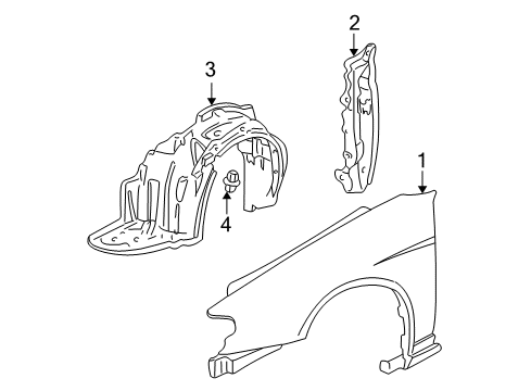 2003 Honda Civic Fender & Components Panel, Right Front Fender (Dot) Diagram for 60211-S5D-A90ZZ