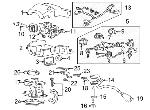 1998 Honda CR-V Switches Sub-Wire, Combination Switch Diagram for 32251-S10-A01